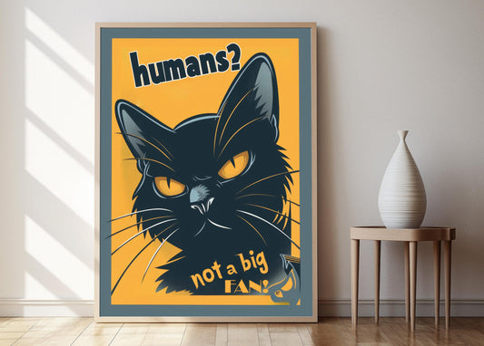 Affiche "Humains, Pas Un Grand Fan" – Poster Citations Inspirantes