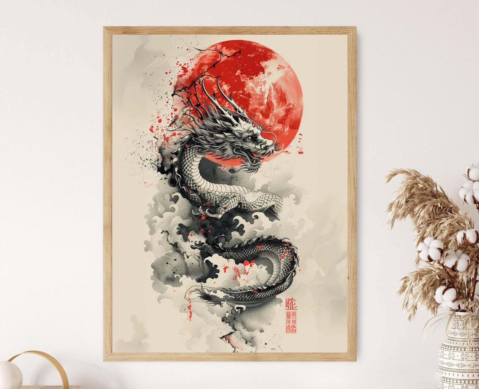 Affiche Dragon Chinois – Poster Art de la Nouvelle Année Lunaire – Love\u0026mine, image size:1588x1290