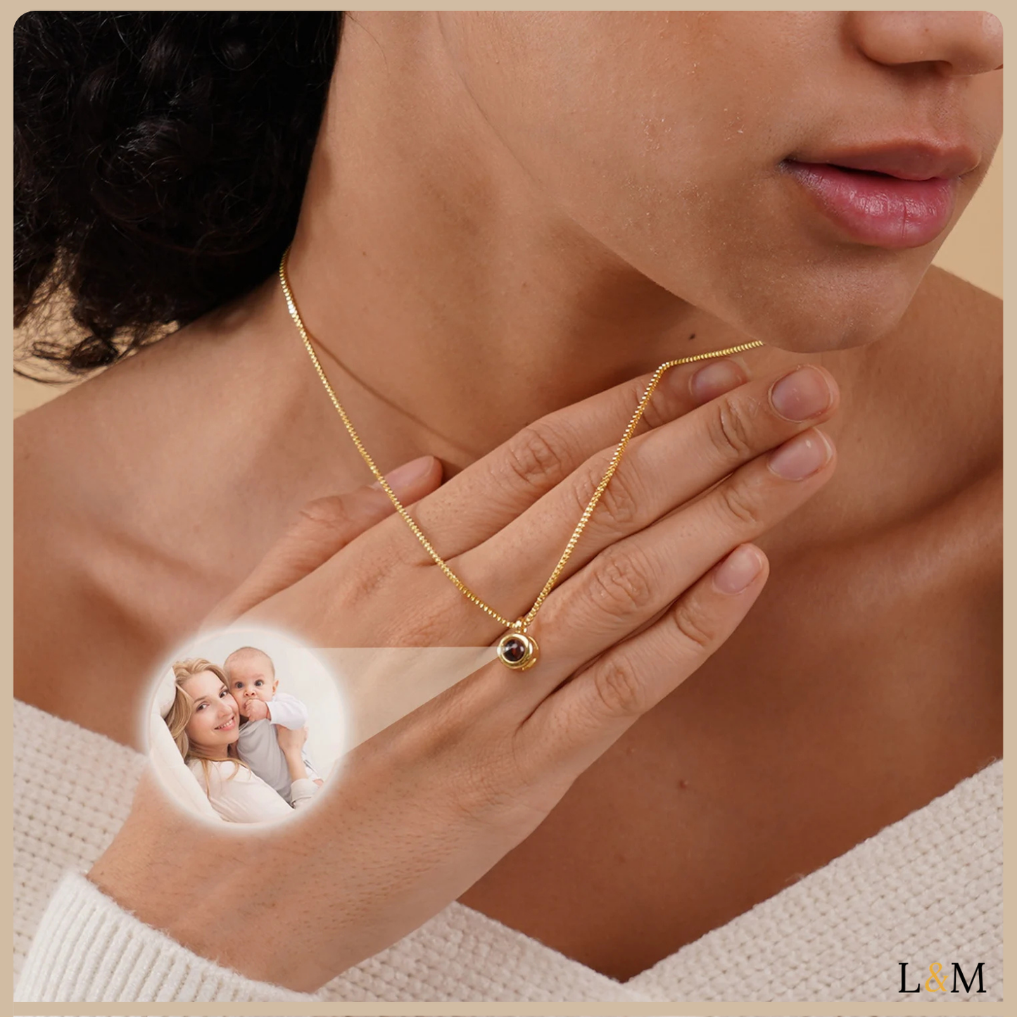 Collar con foto de proyección personalizado