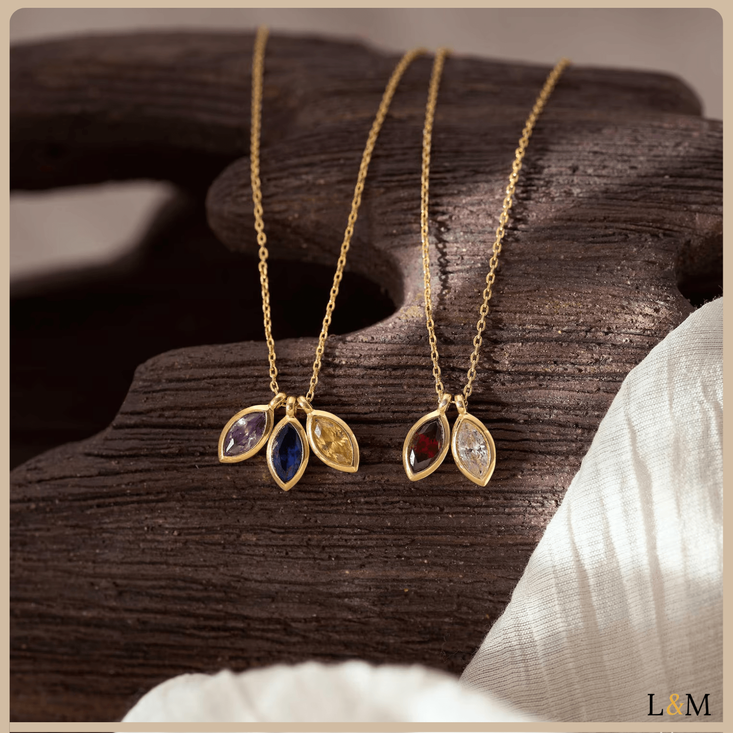 Collier Personnalisé avec Pierre de Naissance en Forme de Feuille4
