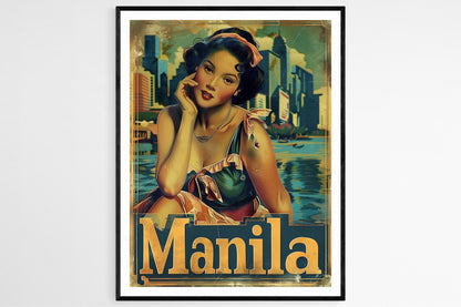 Affiche Vintage de Manille – Poster Art Déco sur le Tourisme aux Philippines