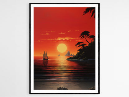 Affiche Mer Tranquille – Poster Art Pop Inspiré de Hiroshi Nagai
