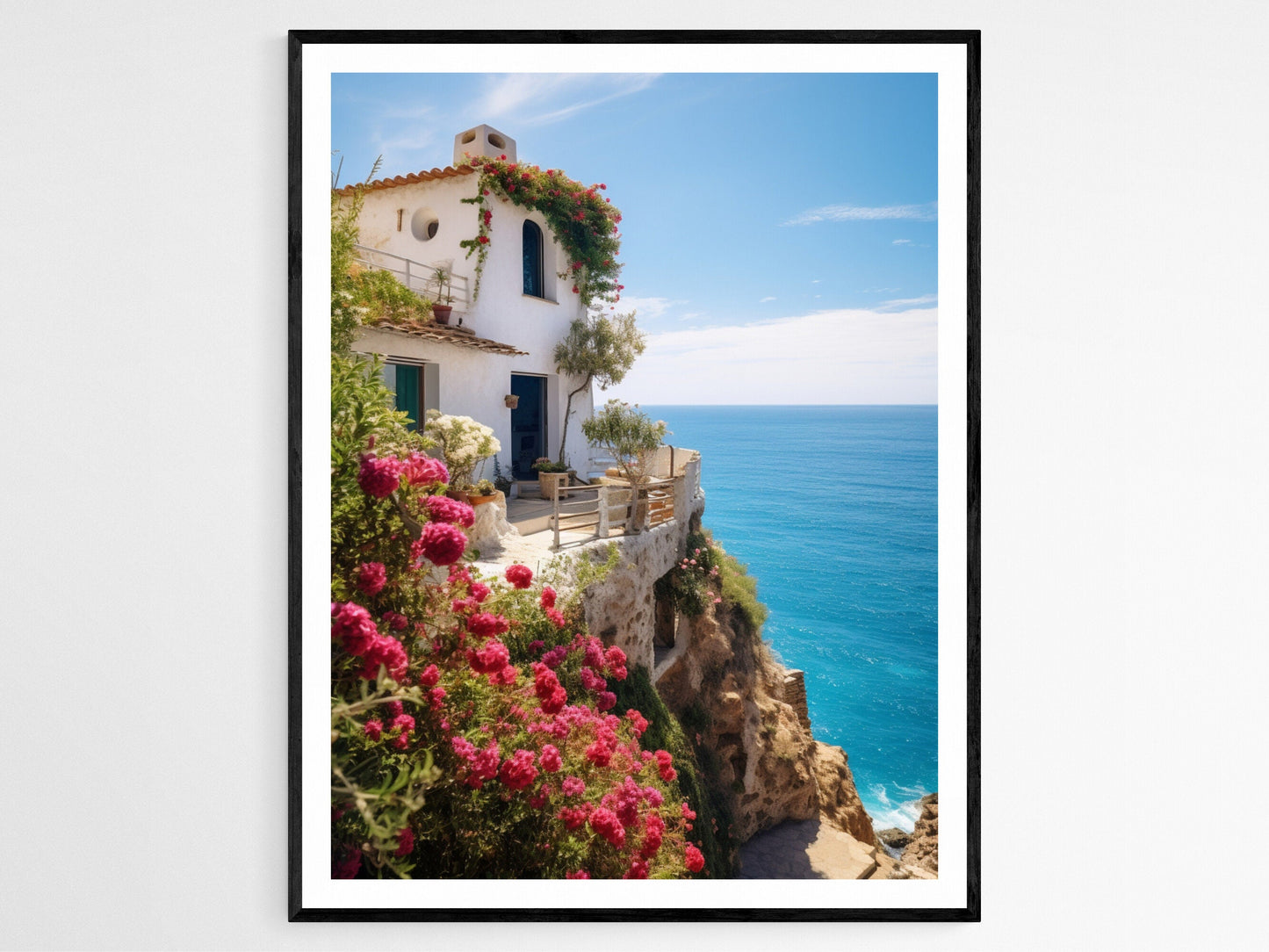 Affiche Côtière Grecque – Poster Art Mural Bord de Mer Sérénité