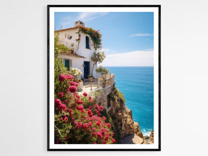 Affiche Côtière Grecque – Poster Art Mural Bord de Mer Sérénité