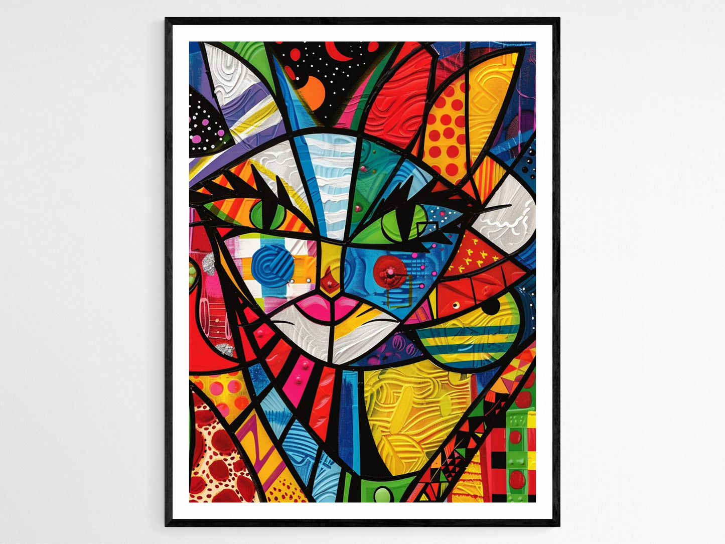 Affiche Chat Abstrait – Poster Coloré pour Décoration Intérieure