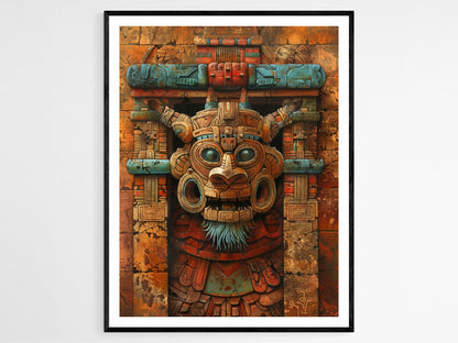 Affiche de Temple Aztèque – Poster Art Décoratif Culturel