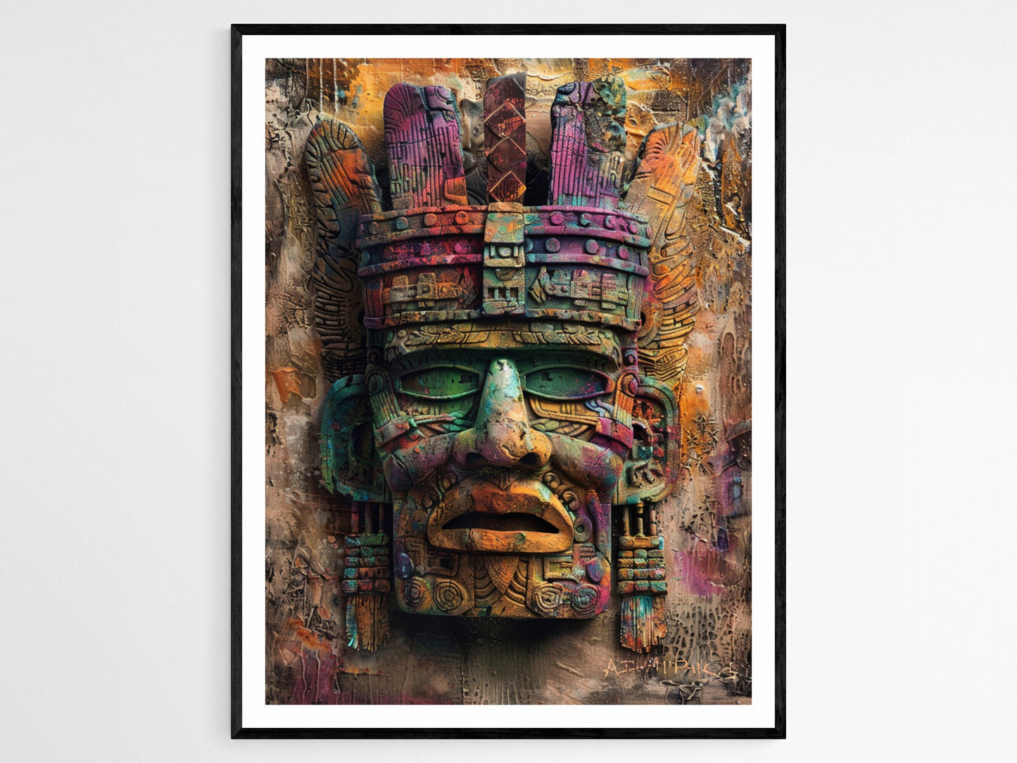 Affiche Motif Aztèque – Art Prématérien Élégant pour Décor Murale