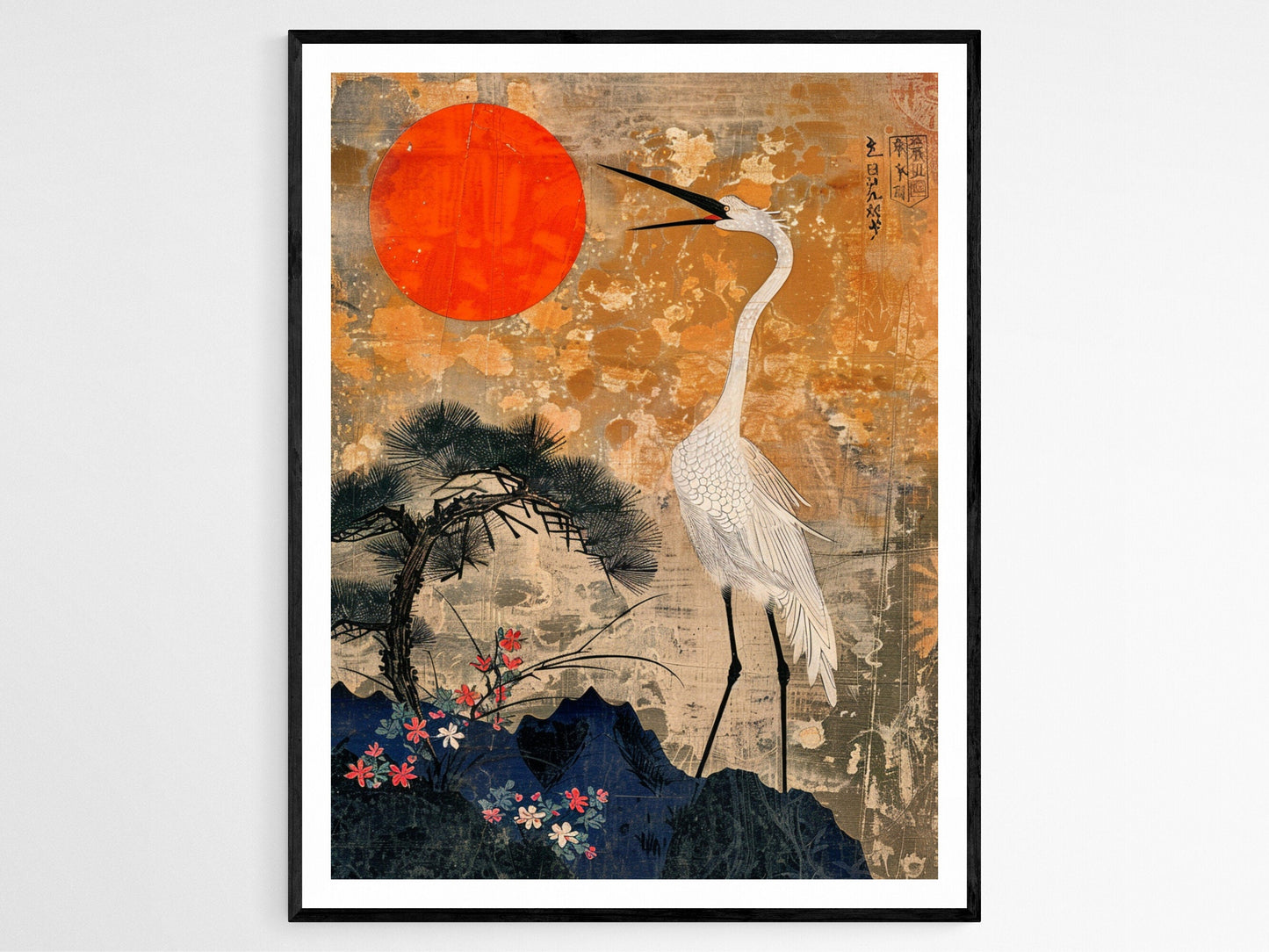 Affiche inspirée de Shin Hanga – Imprimé d'oiseau serein