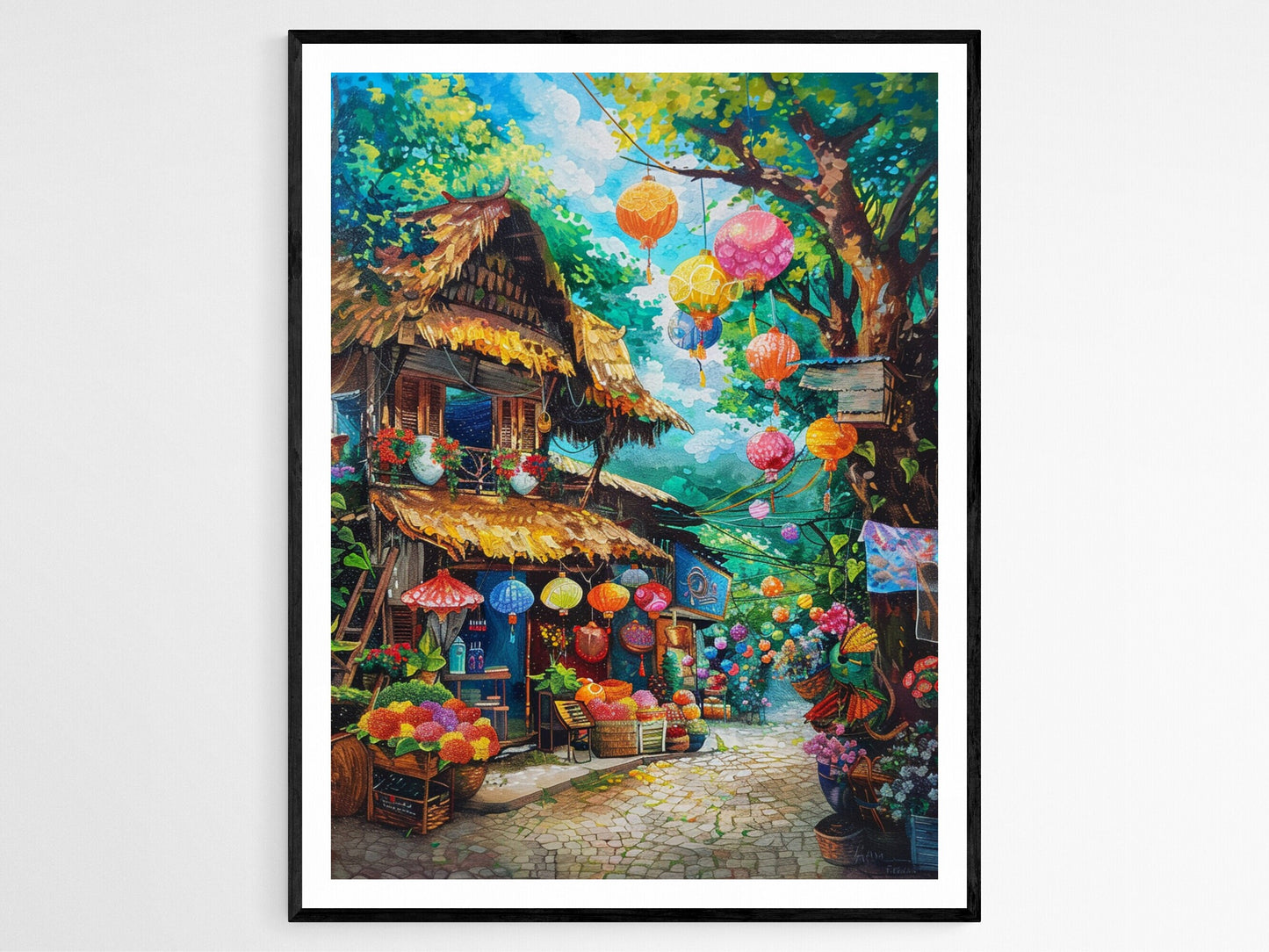 Affiche Village Philippin – Poster Giclée d'Art Authentique des Philippines