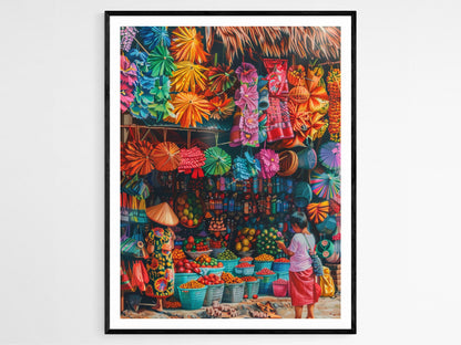 Affiche Village Filippin Charmant – Poster Illustration Artistique pour Décor