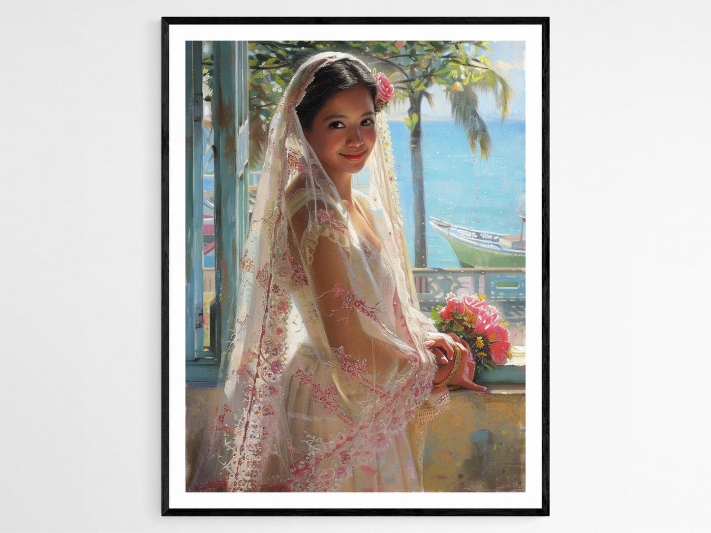 Affiche Mariée Filipina – Portrait Élégant pour Décor Romantique