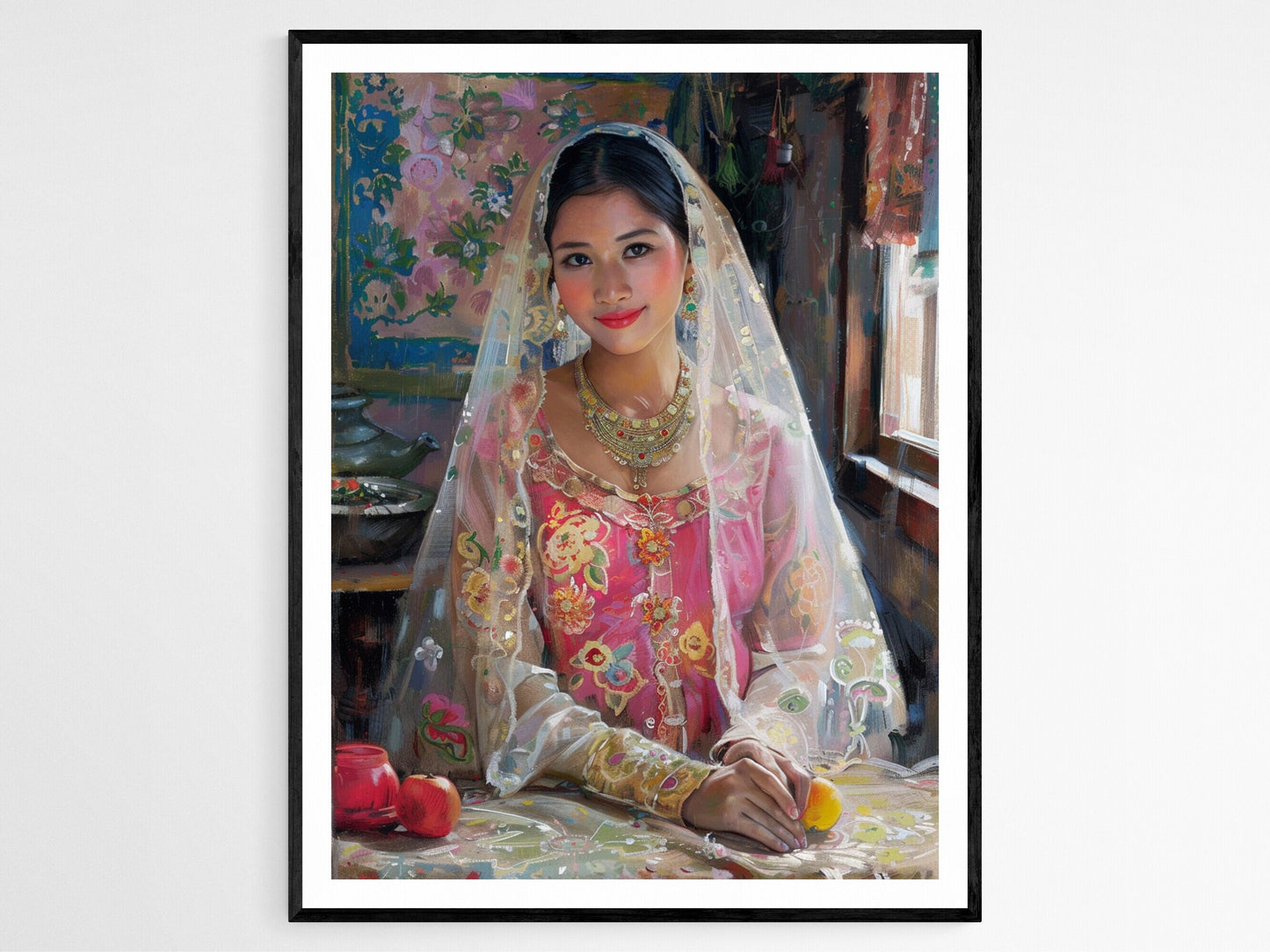 Affiche Mariée Filipina – Illustration Vintage de Portrait de Mariage