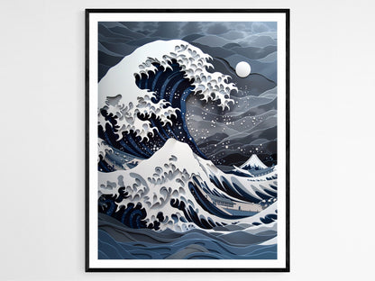 Affiche Vague Mythique de Kanagawa – Art Murale de Qualité Musée, Cadeau Artistique