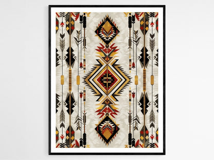 Affiche Motif Amérindien – Poster Art Tribal pour Déco Salon