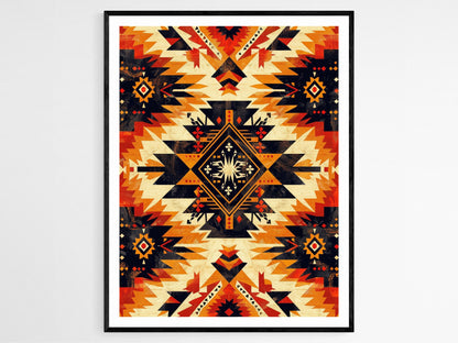 Affiche Motif Tribal – Impression Amérindienne, Art Murale Authentique