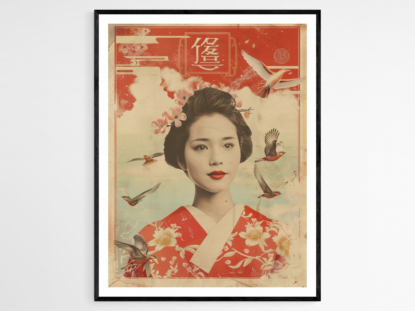 Affiche Vintage Geisha Japonaise – Poster Culturel Intemporel