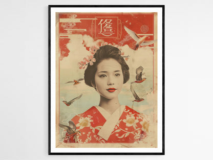 Affiche Vintage Geisha Japonaise – Poster Culturel Intemporel