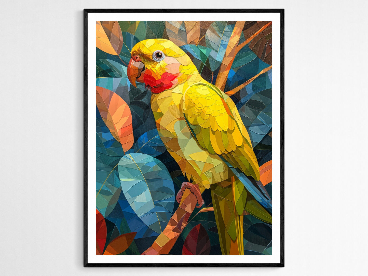 Affiche Perroquet – Illustration Détaillée, Décor Bureau, Idée Cadeau
