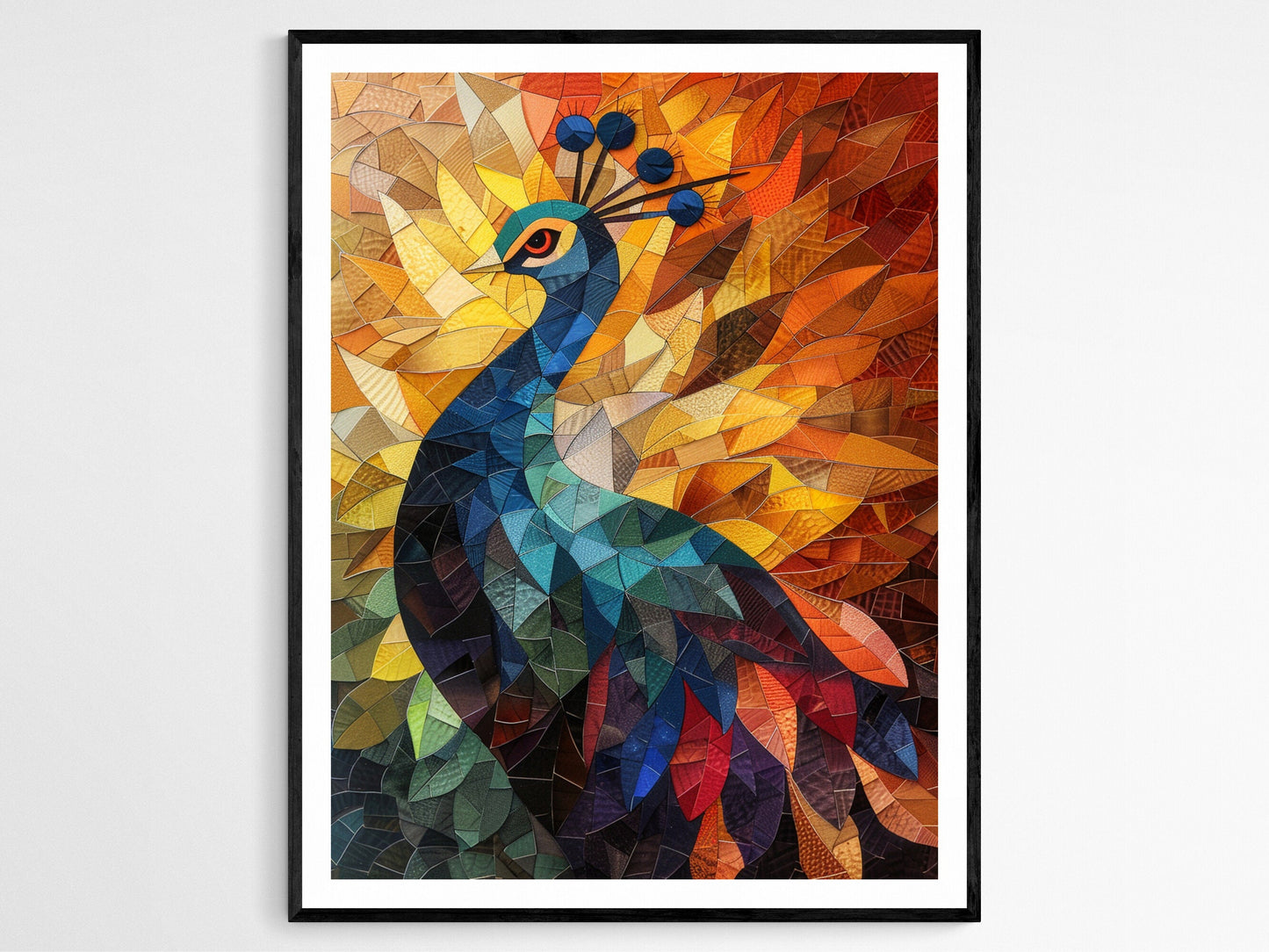 Affiche Paon Vibrant – Poster Décor Murale Colorée d’Oiseau