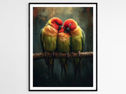 Affiche Oiseaux Exotiques – Imprimé d'Art d'Amour en Détails