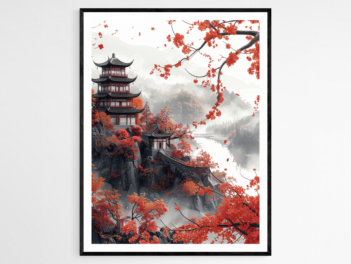 Affiche Paysage Chinois Zen – Print Art Apaisant pour Décor Maison