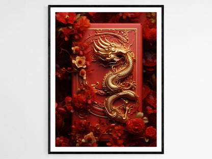 Affiche Année du Dragon – Poster Célébration du Nouvel An Chinois