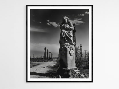 Affiche Cimetière – Poster Art Gothique de Statue et Tombeau