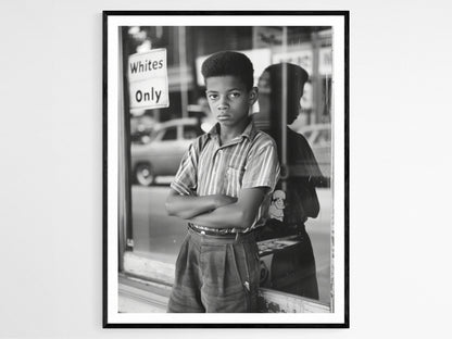Affiche Droits Civiques – Poster Historique "Réservé aux Blancs"