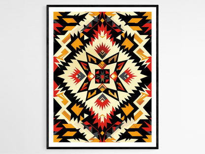 Affiche Motif Navajo Authentique – Poster Art Tribal Unique à Offrir