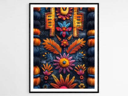 Affiche Navajo Géométrique – Décor Mur Artisanal Ethnique