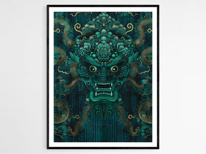 Affiche Dieu Chinois de la Richesse – Poster Décor Zen pour Maison