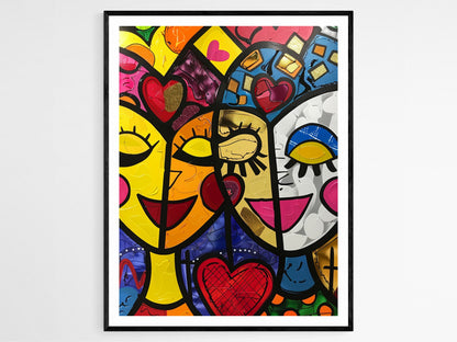 Affiche Histoire d'Amour Pop Art – Illustration de Couple Romantique