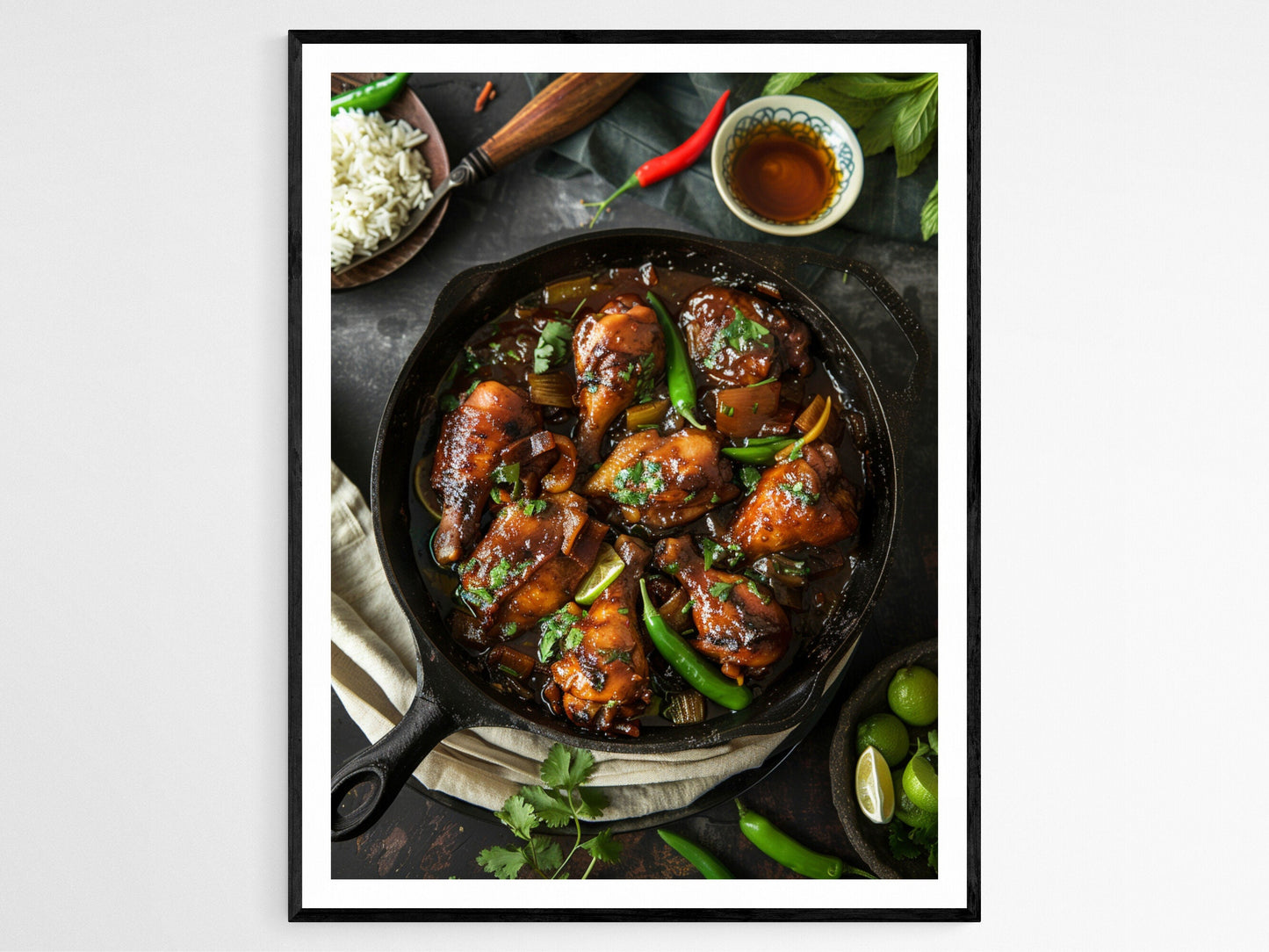 Affiche de Plat de Poulet Adobo – Photo Culinaire Philppine Gourmet