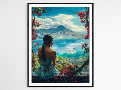 Affiche Volcan Taal – Photo d'art des Philippines, Décor apaisant pour chambre