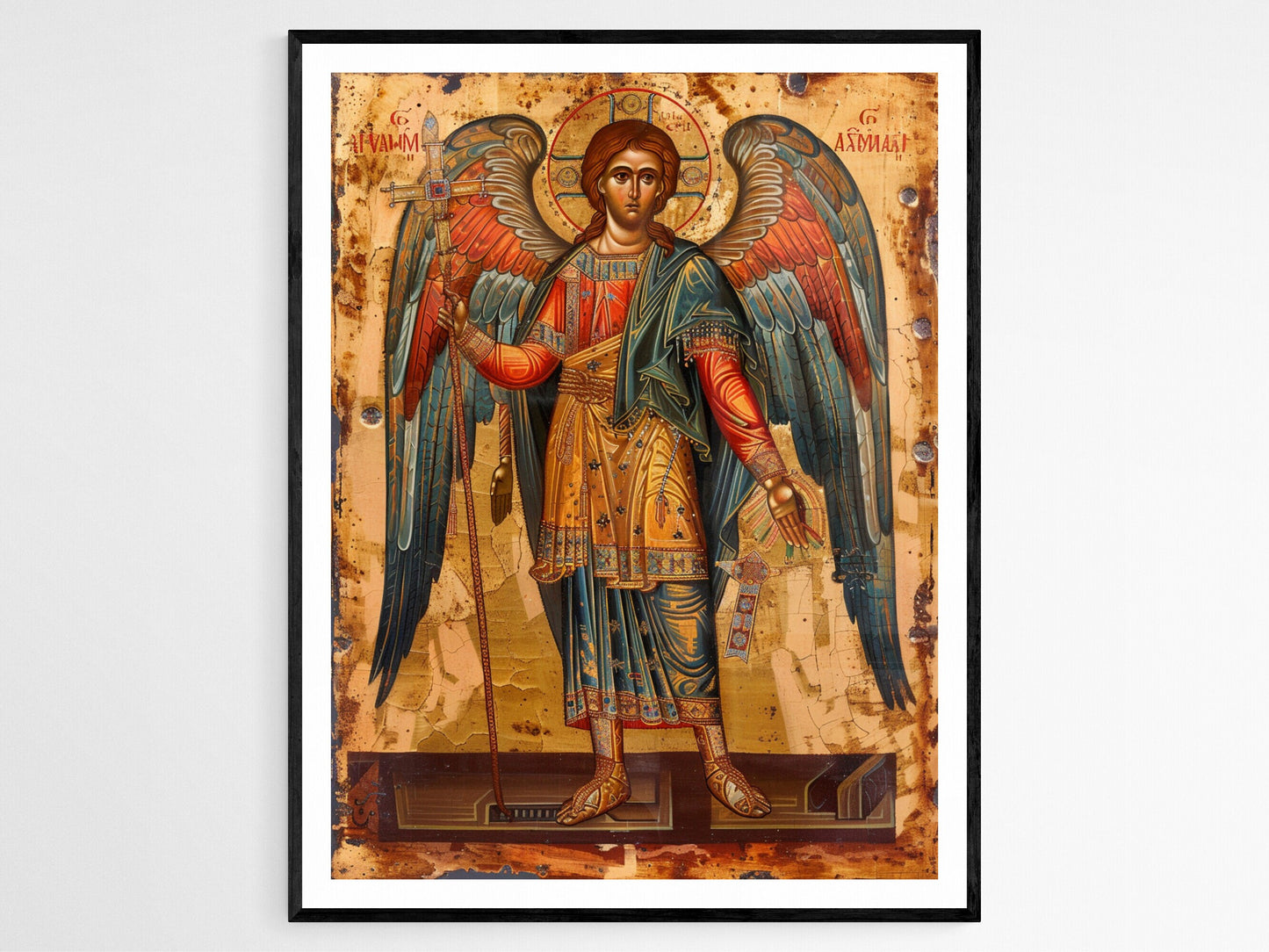 Affiche Art Icone Byzantine – Poster Élégant de Bénédiction Religieuse