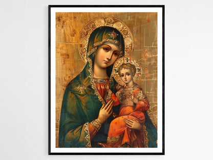 Affiche Icone Byzantine - Art Sacré Orthodoxe, Cadeau Parfait pour les Fêtes