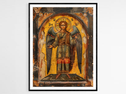 Affiche Icône Byzantine Sacrée – Art Traditionnel, Cadeau Idéal pour les Occasions Religieuses