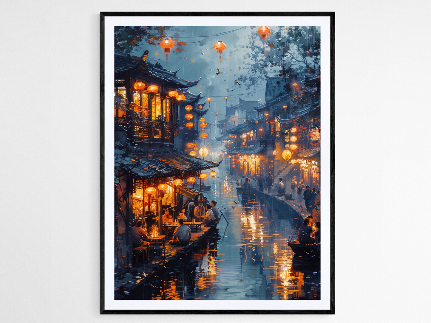 Affiche Ville Japonaise – Art Inspiré de Hiroshi Yoshida, Scène Urbaine Paisible