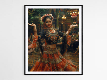 Affiche Danse Serimpi – Poster Élégante Décoration Murale Indonésienne