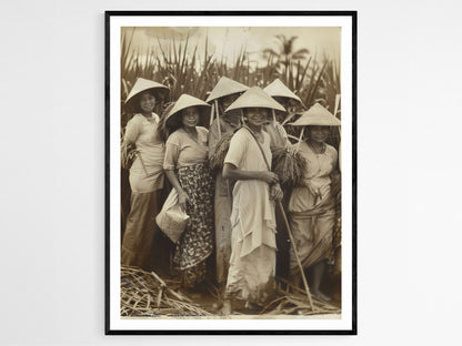 Affiche des Travailleurs du Riz Philippins – Art Vintage de l'Histoire des Philippines