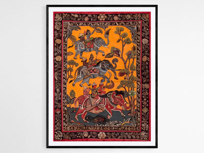 Affiche Kalamkari – Imprimé Art : Décor mural textile indien traditionnel
