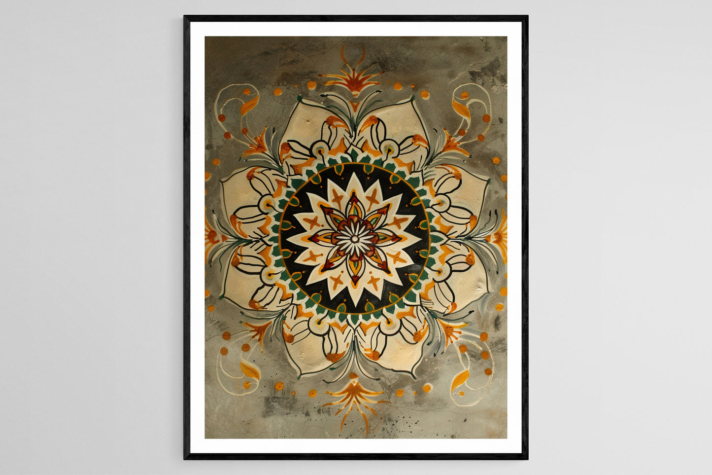 Affiche Kolam Rangoli Intricate – Art Décoratif Élégant pour Diwali