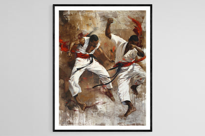Affiche Capoeira – Poster Arts Martiaux Brésiliens, Décor Dojo