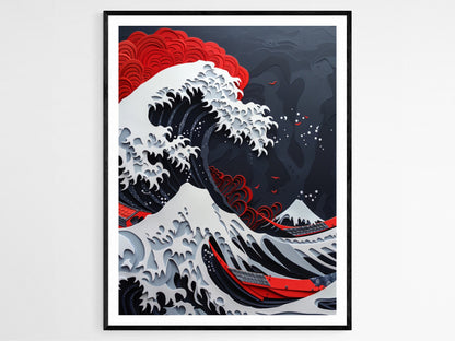 Affiche Vague de Hokusai – Poster Art Nautique Vintage pour Salon