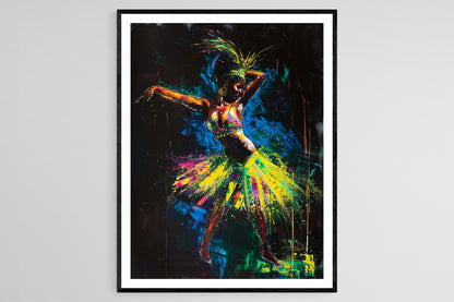 Affiche Danseuse de Samba – Poster Décoratif Carnaval Brésilien Vibrant