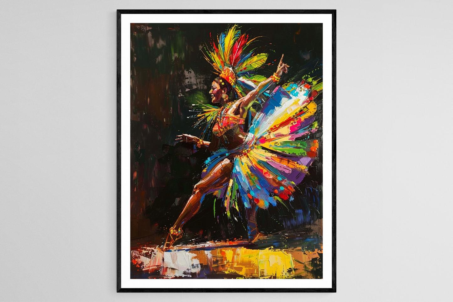 Affiche Danseuse de Samba Brésilienne – Poster Décor Coloré pour Bureau