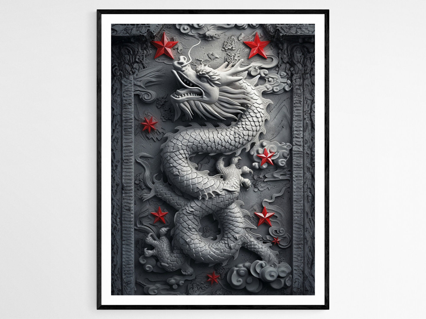 Affiche Dragon Chinois – Impression Art pour Décor de Nouvel An Lunar