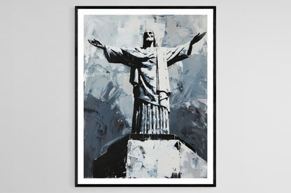 Affiche Christ Rédempteur – Impression Art, Paysage de Rio, Décor Inspirant