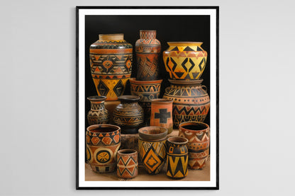 Affiche Marajoara – Illustration de poterie tribale, cadeau artistique