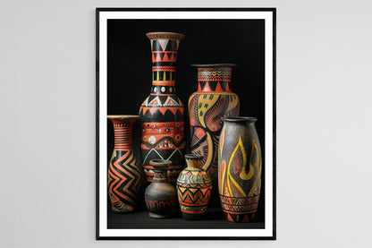 Affiche en Faïence Marajoara – Impression Vintage pour Salon, Cadeau Art